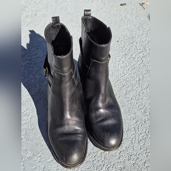 J. Crew Shoes - J.Crew Parker Leather Ankle Boots black #03011 size 9